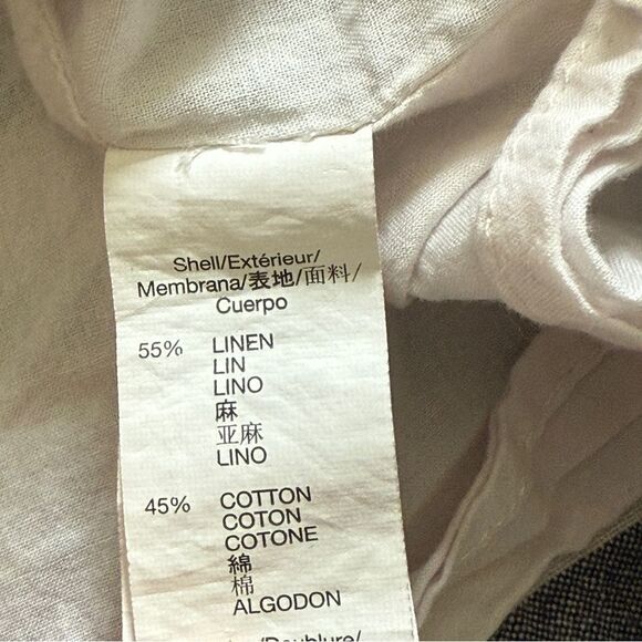 GAP Skirt Blue White Stripe Pockets Linen Cotton Lined Large - Picture 9 of 9